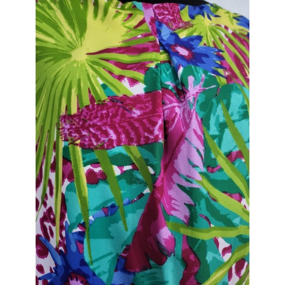 Rafaella‎ Women's Tropical Print Short Sleeve Blouse Colorful Floral Top Size M - Picture 5 of 10